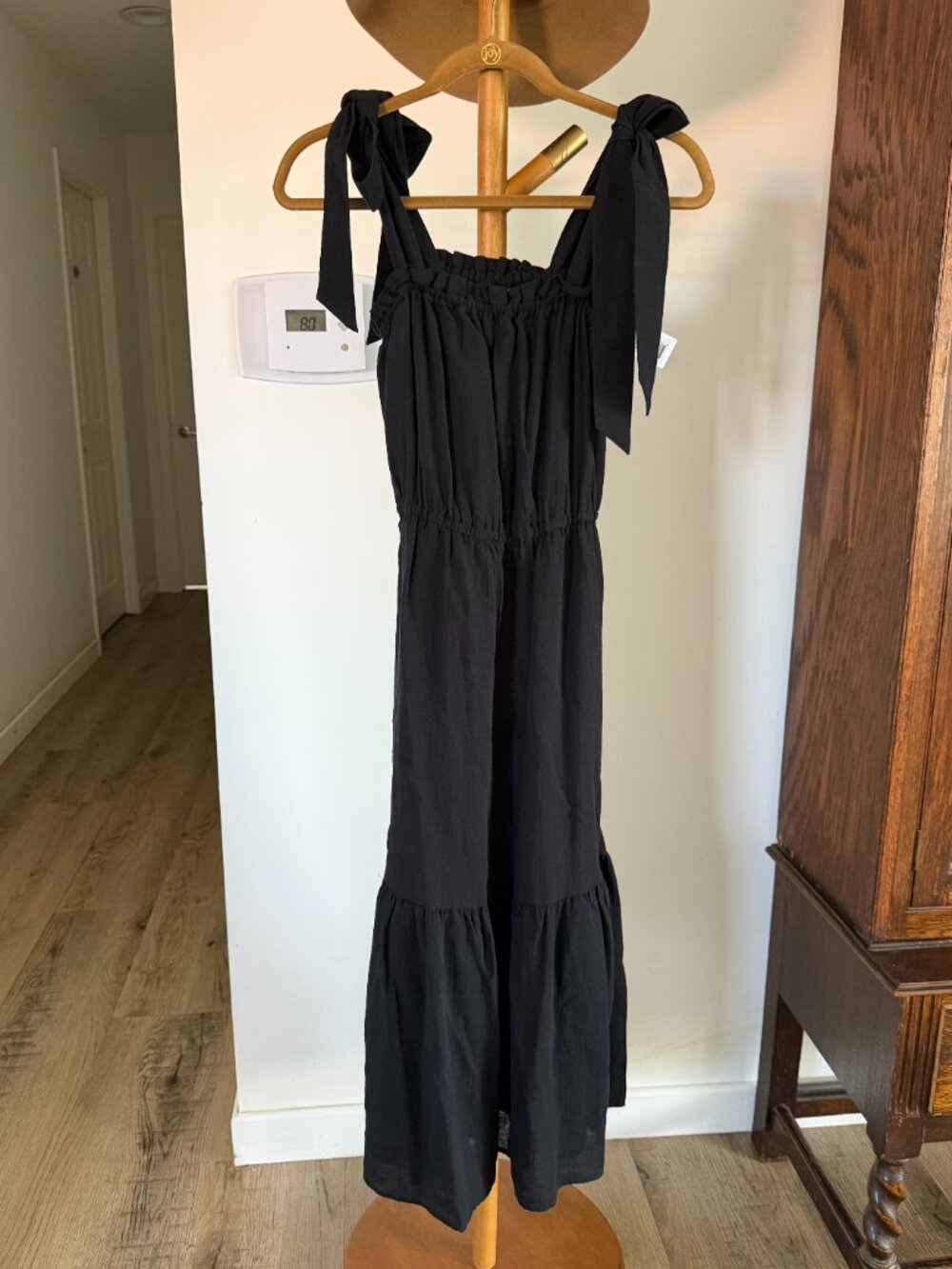 Outerknown Oasis Gauze Dress black small NWT
